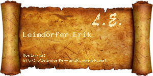 Leimdörfer Erik névjegykártya